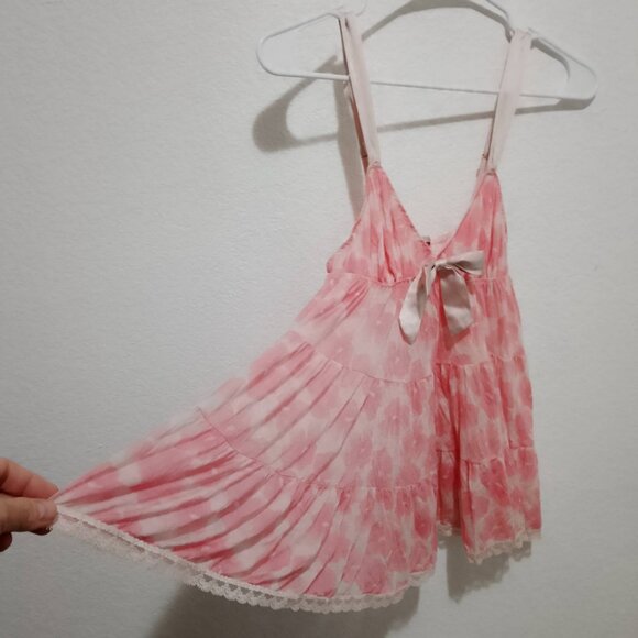 Victoria's Secret Vintage Babydoll Lingerie Unlined Sheer Mesh Floral Top size M - Picture 2 of 9
